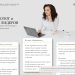 Женщина, работающая за компьютером, делает перерыв, закрыв глаза и глубоко дыша, чтобы справиться со стрессом на рабочем месте.